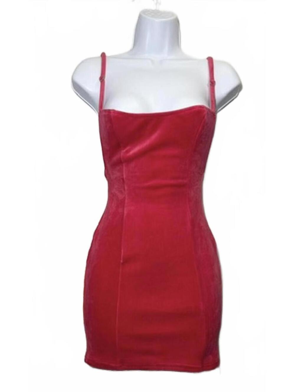 NWT AKIRA Velvet Mini Dress in Red (SMALL)